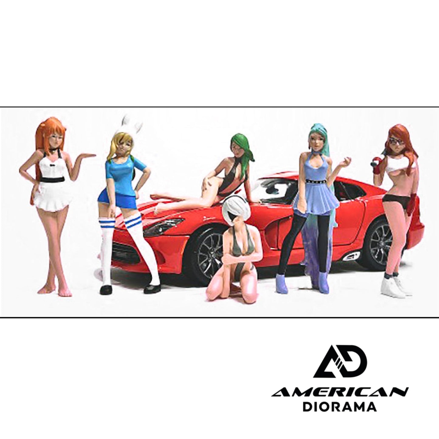 "Cosplay Girls" 6 piece Figure Set for 1/18 Scale Models by American Diorama
