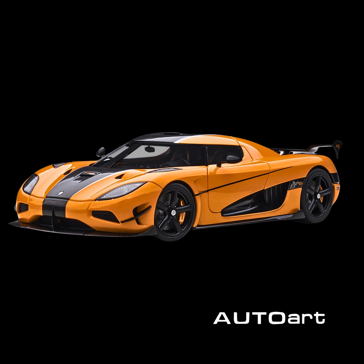 Koenigsegg Agera RS Cone Orange with Black Carbon Accents 1/18 Model Car by Autoart