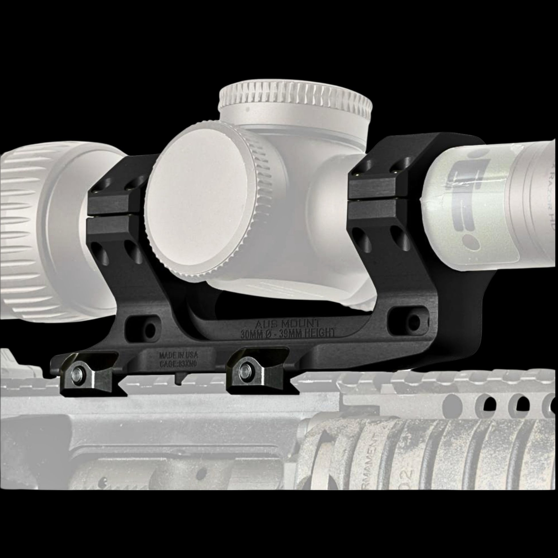 Reptilia AUS Mount 1-Piece Scope Mount 30mm 1.54" H Black Anodized.