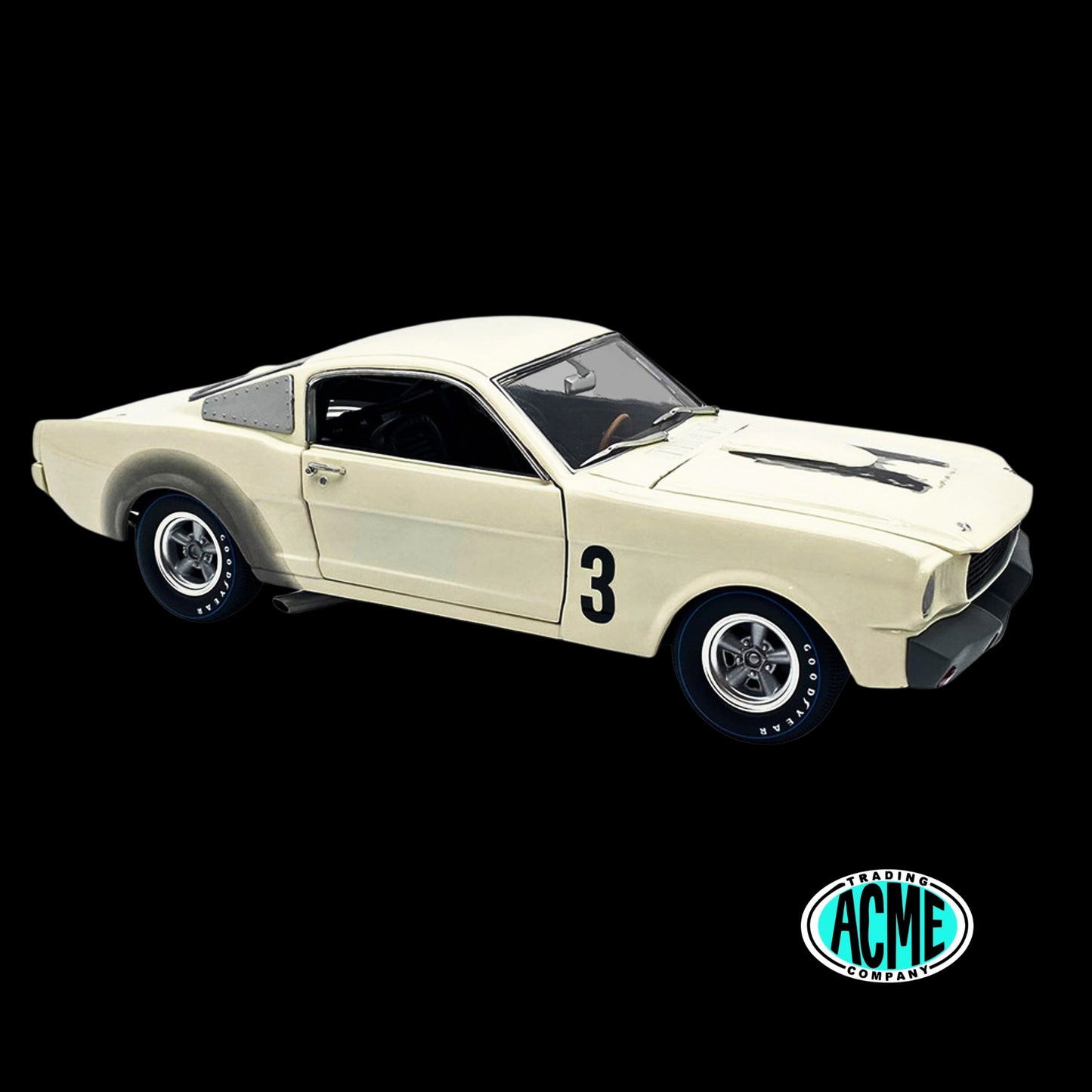 1965 Shelby GT350R Prototype #3 White Limited Edition 1:18 Diecast Model Car by ACME (312 Pieces Worldwide)