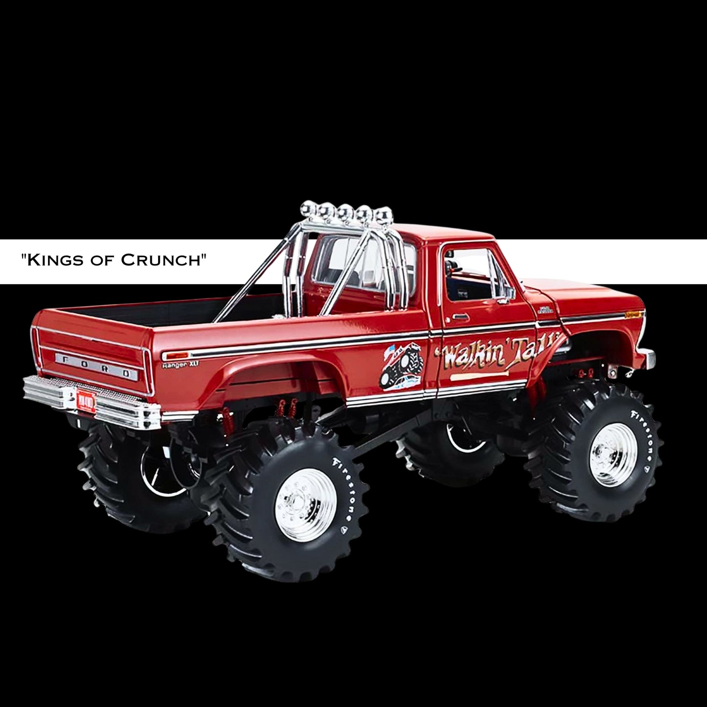 1979 Ford F-250 Monster Truck with 48-Inch Tires "Walkin' Tall" Red "Kings of Crunch" Series 1/18 Diecast Model Car by Greenlight