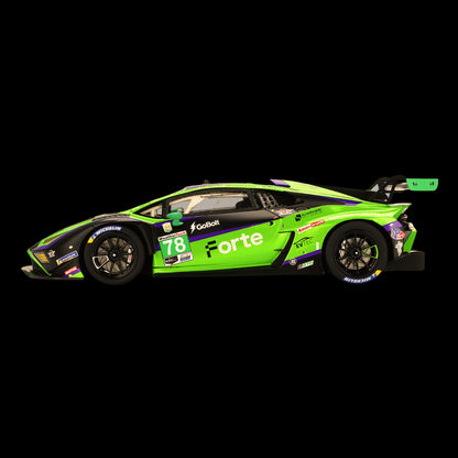 Lamborghini Huracan GT3 EVO2 #78 Devlin DeFrancesco - Misha Goikhberg - Sandy Mitchell - Loris Spinelli "Forte Racing" IMSA "24 Hours of Daytona" (2024) 1/18 Model Car by Top Speed