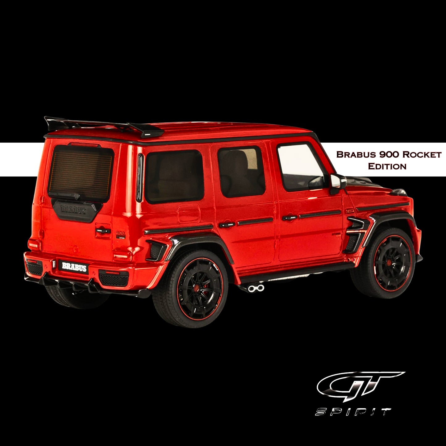 2022 Brabus 900 Rocket Edition Red with Carbon Hood 1/18 Model Car by GT Spirit