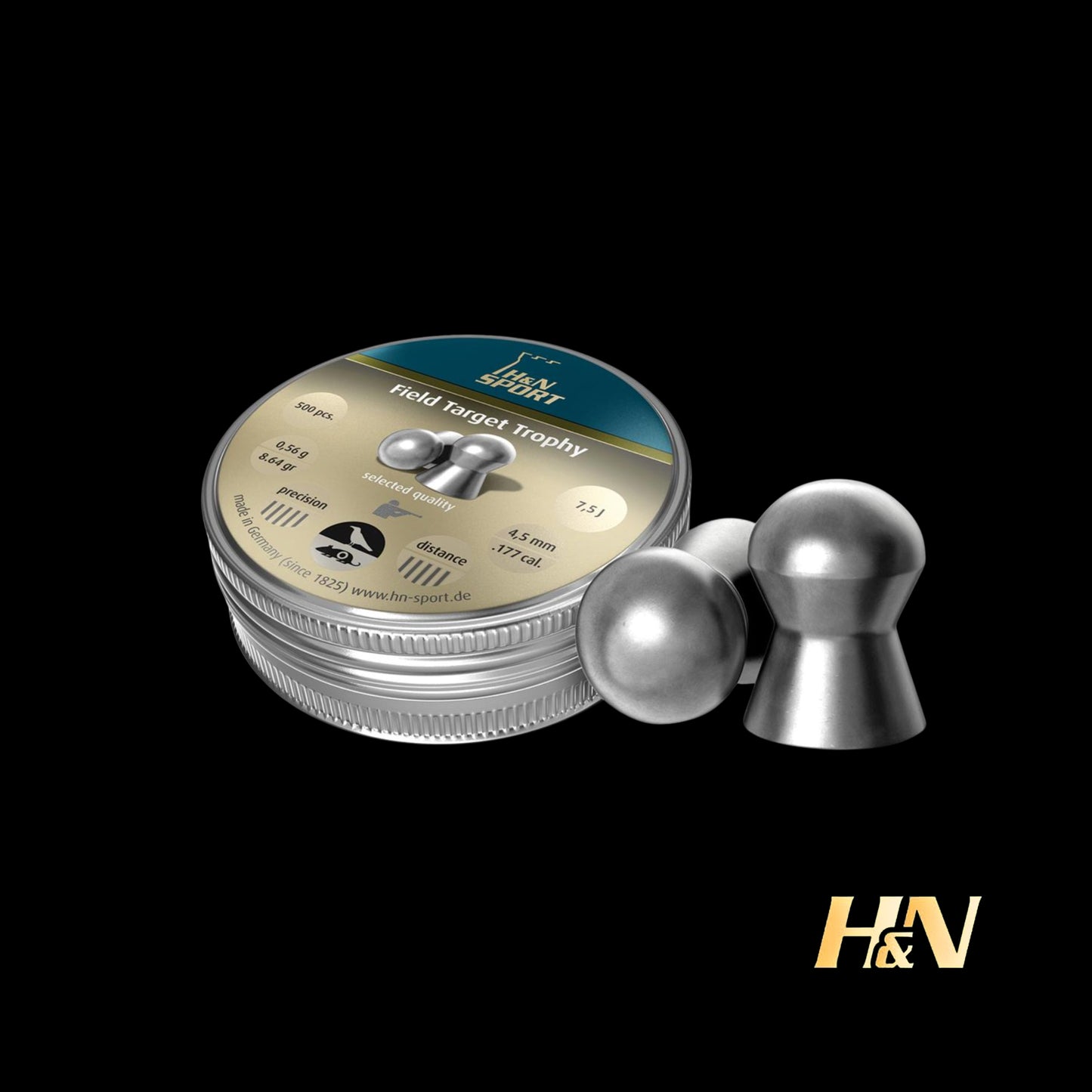 H&N Field Target Trophy .177 cal. 4.50 mm head-size- per 500