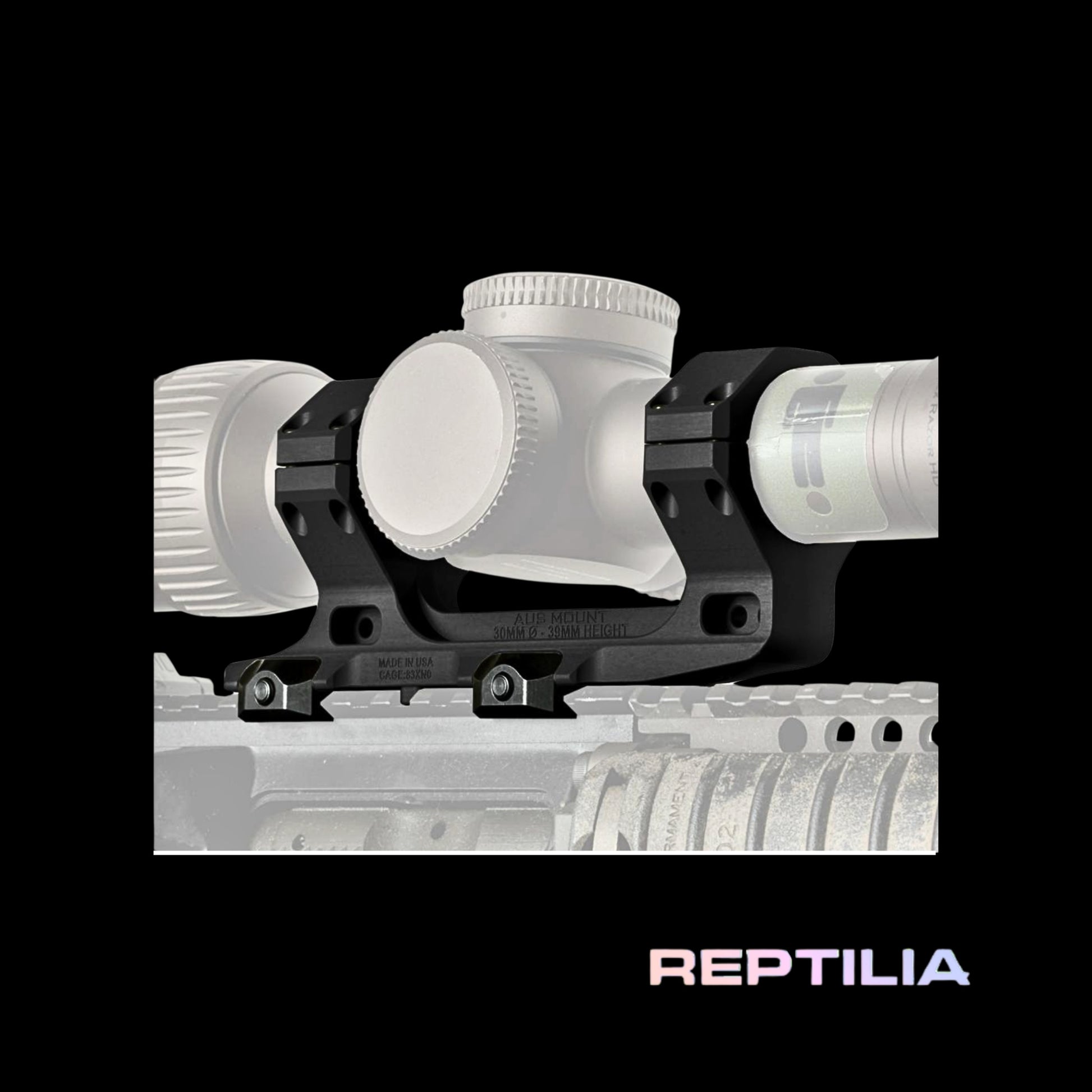 Reptilia AUS Mount 1-Piece Scope Mount 30mm 1.54" H Black Anodized.