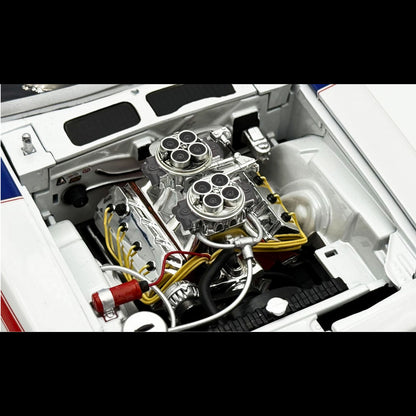 1970 Plymouth HEMI Cuda “Street Machine” – White w/ Red & Blue Stripes | 1:18 Diecast by ACME (Limited Edition 366 Worldwide)