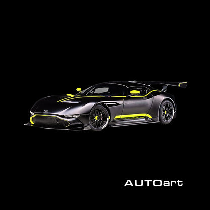 Aston Martin Vulcan Matt Black with Lime Green Stripes  by Autoart