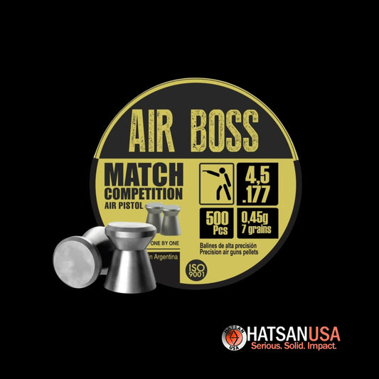 Hatsan Apolo Air Boss Match Competition Air Pistol Pellets .177/4.49mm/4.52mm Cal 7 gr 500/ct
