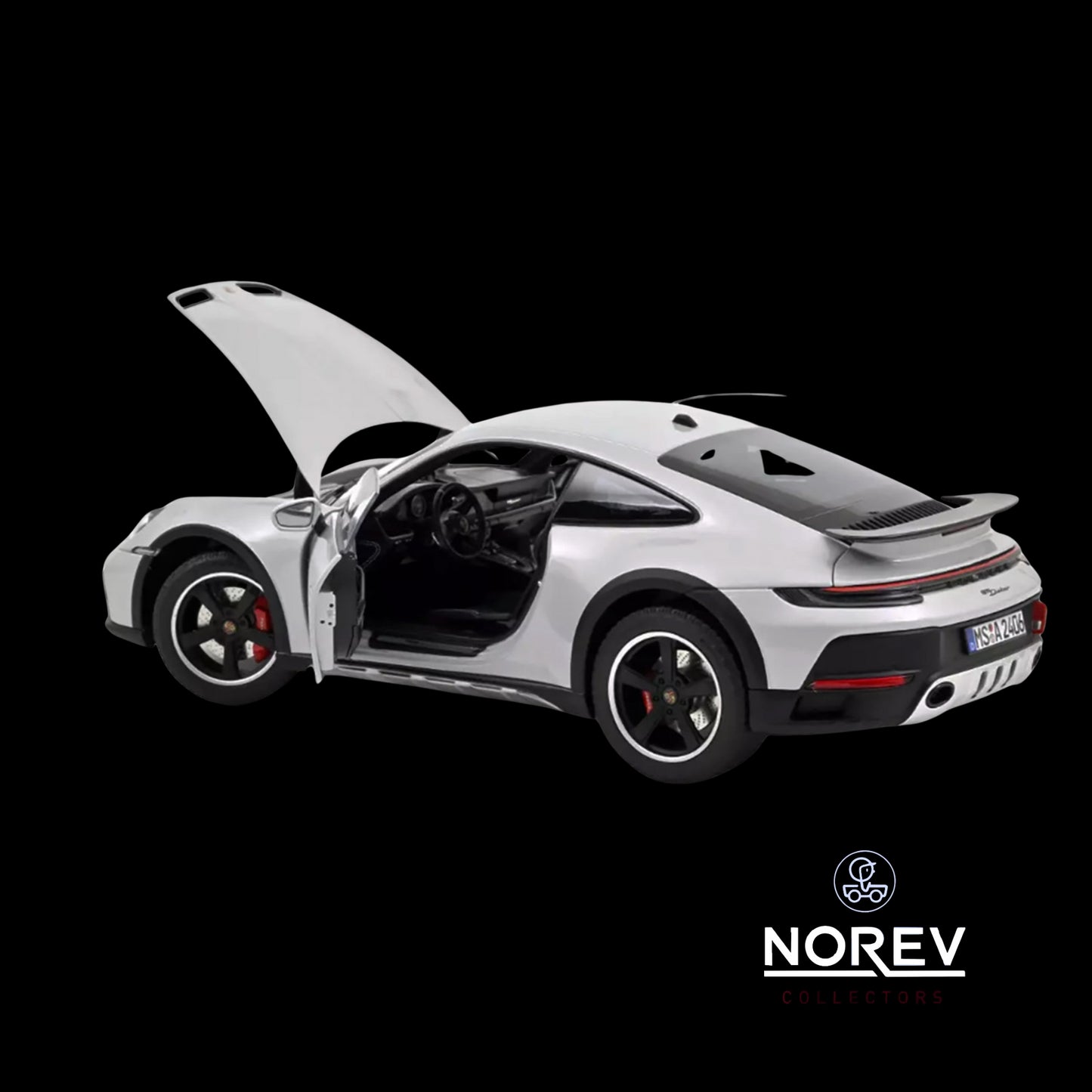 2023 Porsche 911 Dakar Ice Gray Metallic 1/18 Diecast Model Car by Norev