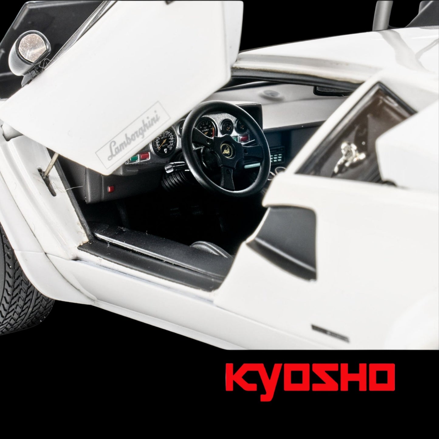 Lamborghini Countach LP 400S White 1/18 Diecast Model Car by Kyosho