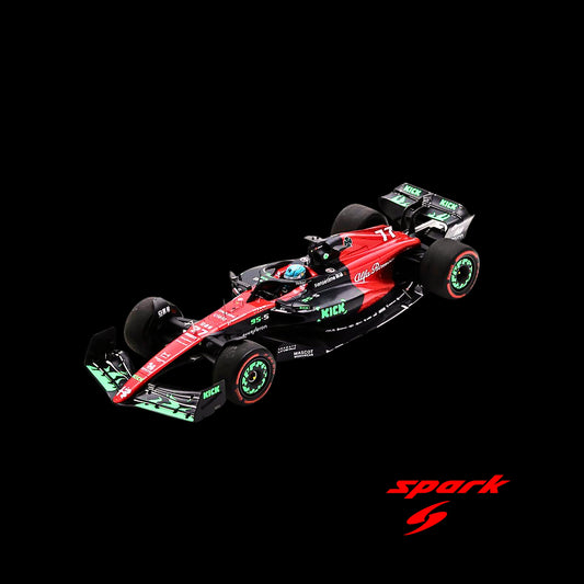 Alfa Romeo C43 #77 Valtteri Bottas "F1 Team KICK" "Belgian GP" (2023) and Acrylic Display Case  Model Car by Spark