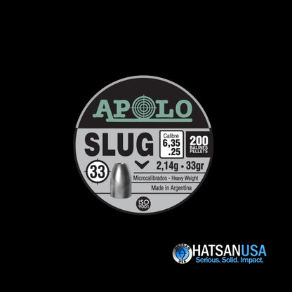 Hatsan Apolo Slug Air Rifle Pellets .25 Cal 33 gr 200/ct