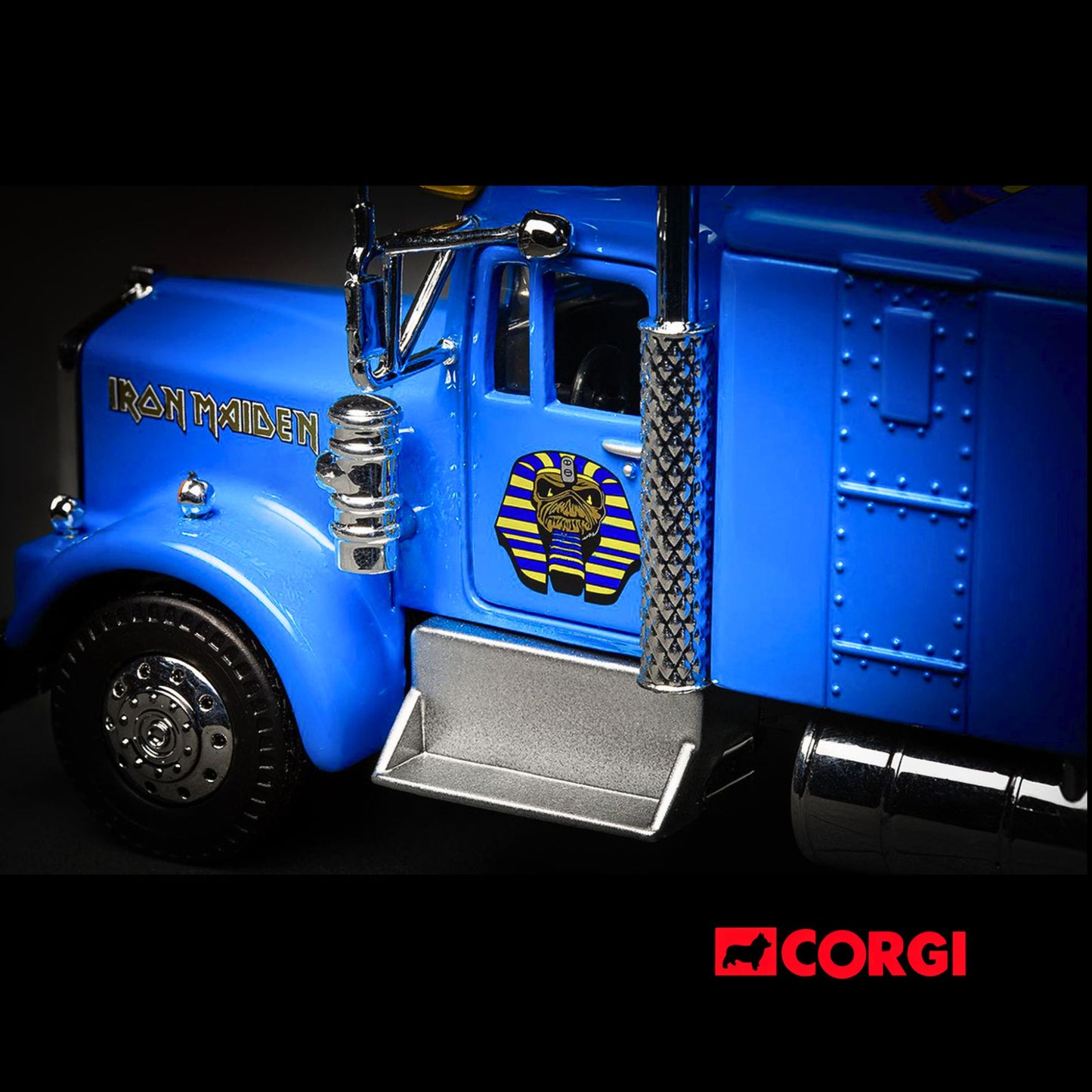 Iron Maiden "Powerslave" Transport Truck Blue "World Slavery Tour 1984-85" 1/50 Diecast Model by Corgi