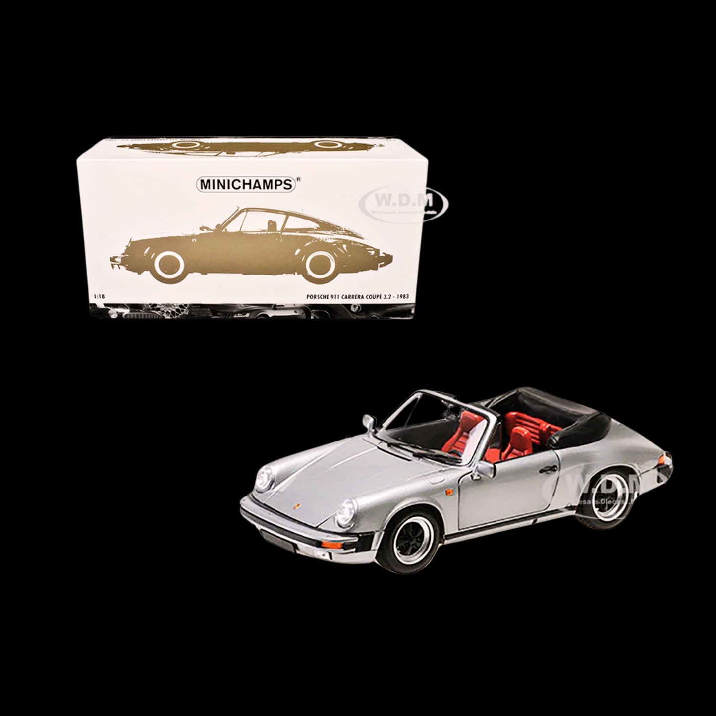 1983 Porsche 911 Carrera Cabriolet 3.2 Gray Metallic 1/18 Minichamps