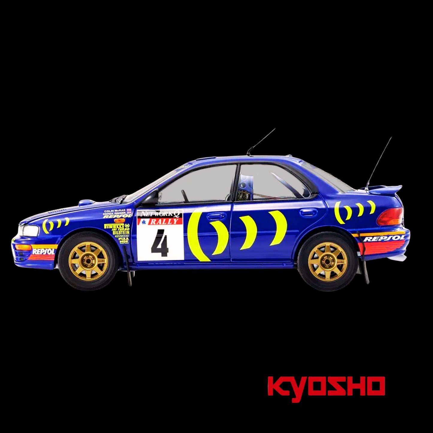 Subaru Impreza #4 McRae/Ringer RAC Rally Winner 1994 – 1:18 Diecast Model Car by Kyosho