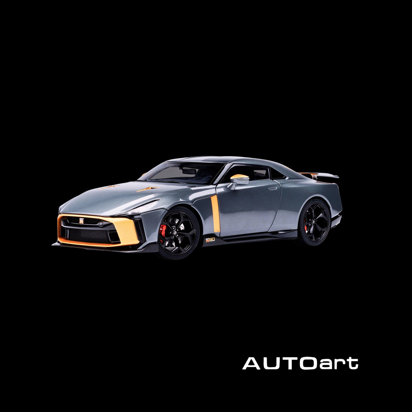 Nissan GT-R50 By ItalDesign "Goodwood Version" Liquid Kinetic Gray Metallic with Gold Accents 1/18 Model Car by Autoart - 1