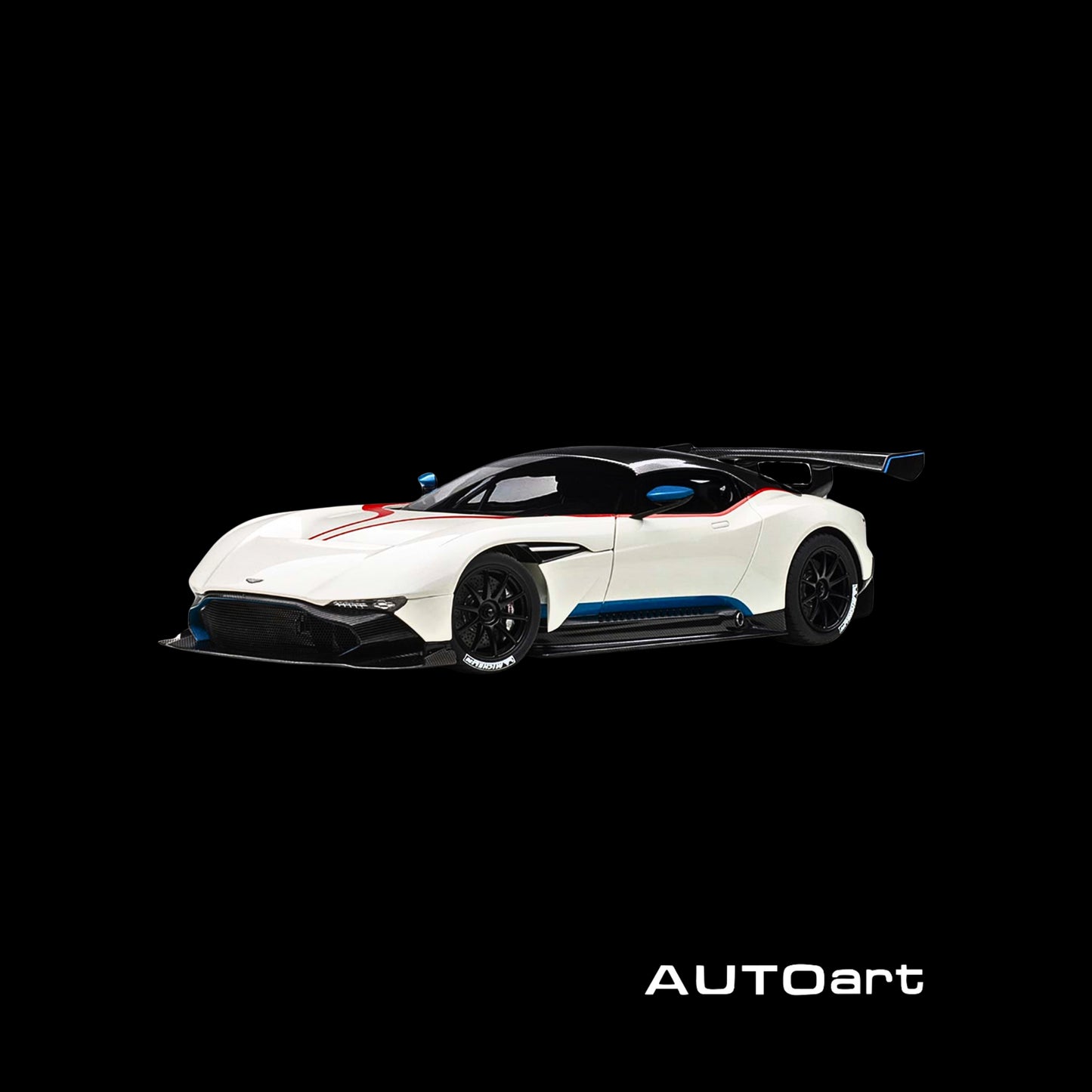 Aston Martin Vulcan Stratus White with Red and Blue Stripes  by Autoart