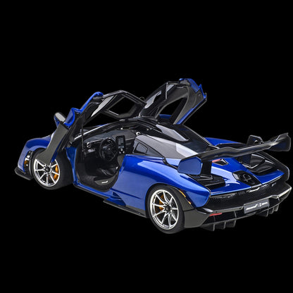 AUTOart McLaren Senna “Trophy” Kyanos Blue/Black w/ Carbon Accents 1/18 Composite Model Car (Working Spoiler)