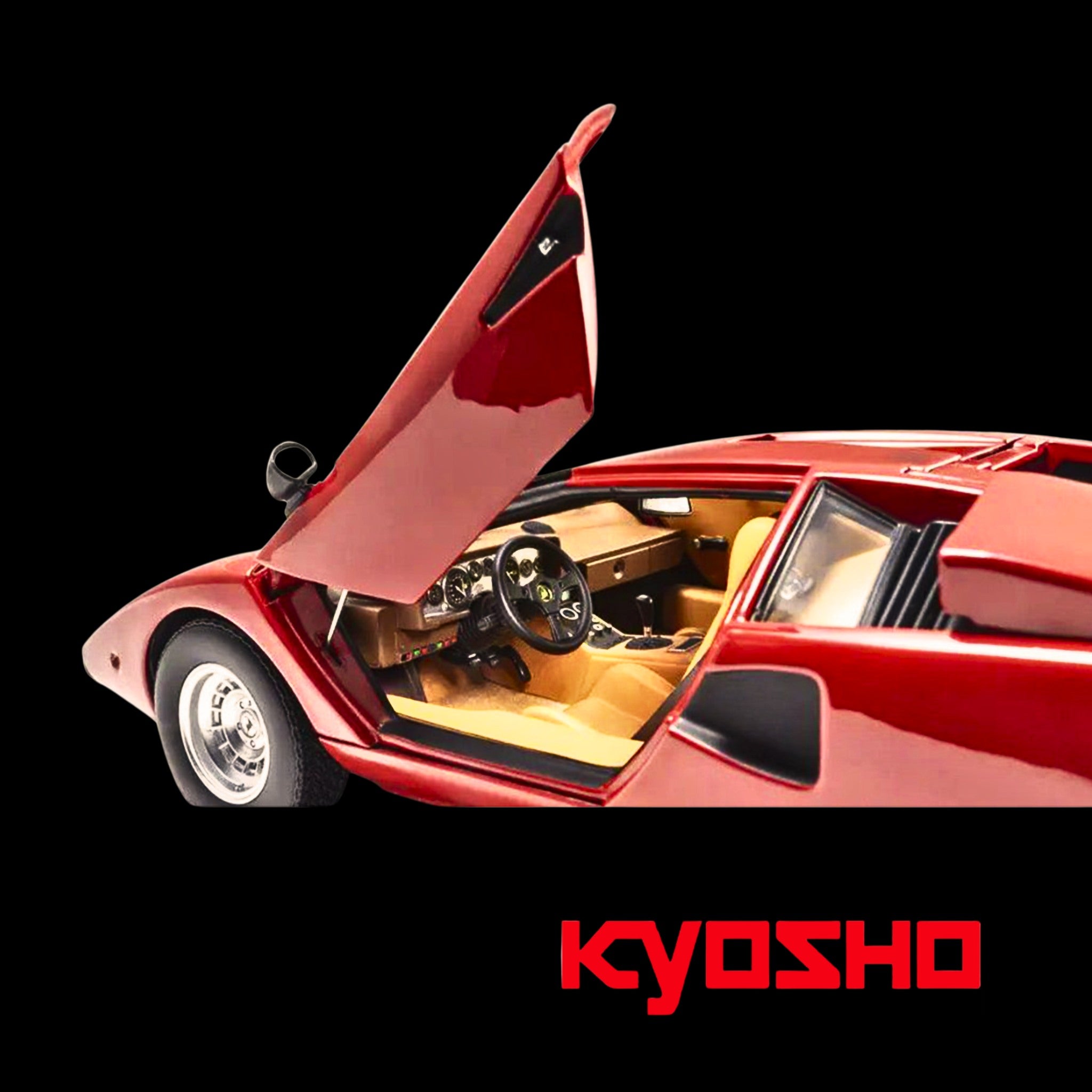 Lamborghini Countach LP 400 Red 1/18 Diecast Model | Kyosho