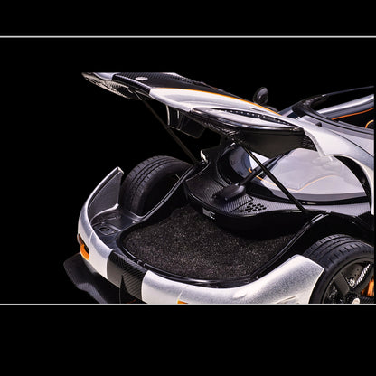 Koenigsegg Agera RS Moon Silver with Carbon and Orange Accents 1/18 Model Car by Autoart