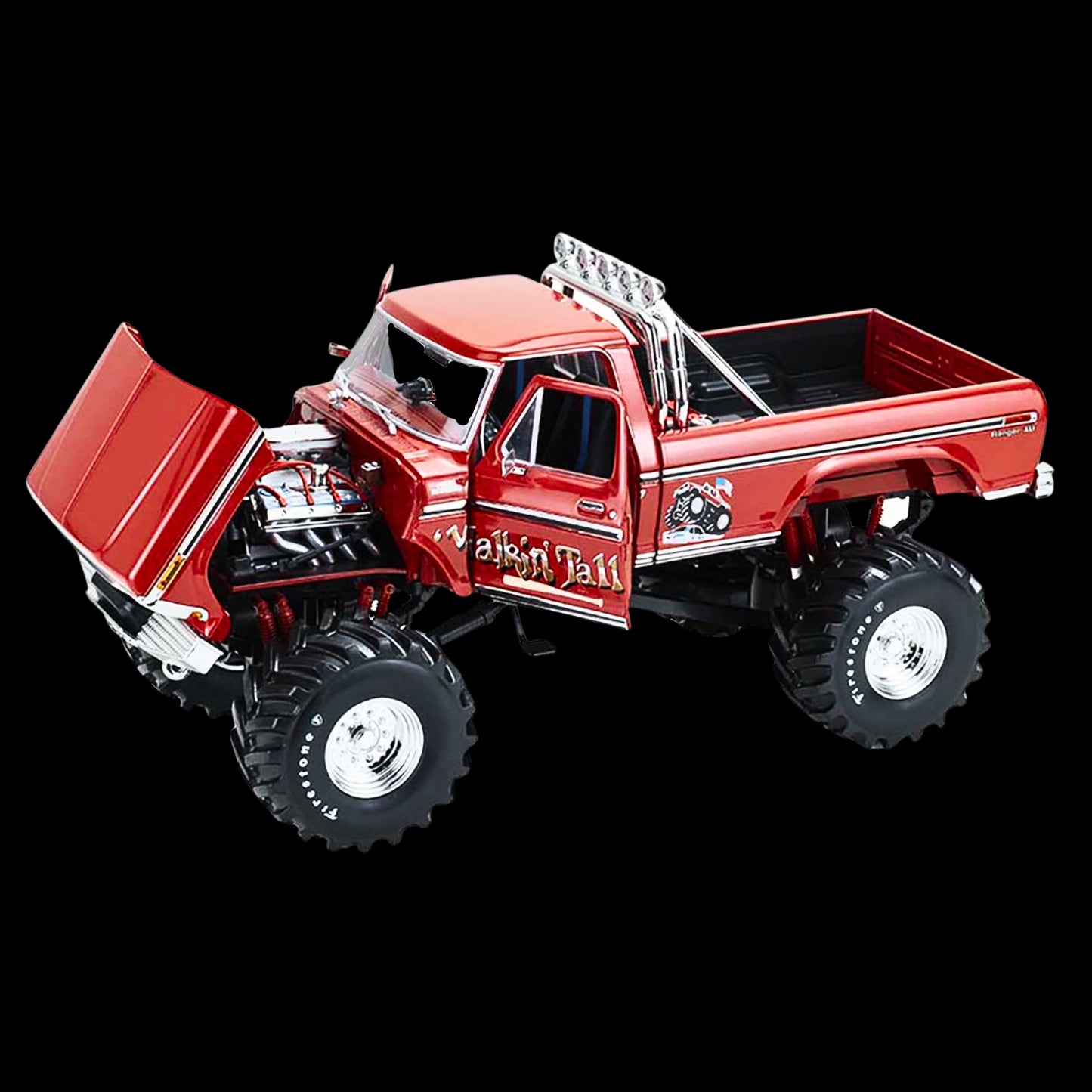 1979 Ford F-250 Monster Truck with 48-Inch Tires "Walkin' Tall" Red "Kings of Crunch" Series 1/18 Diecast Model Car by Greenlight