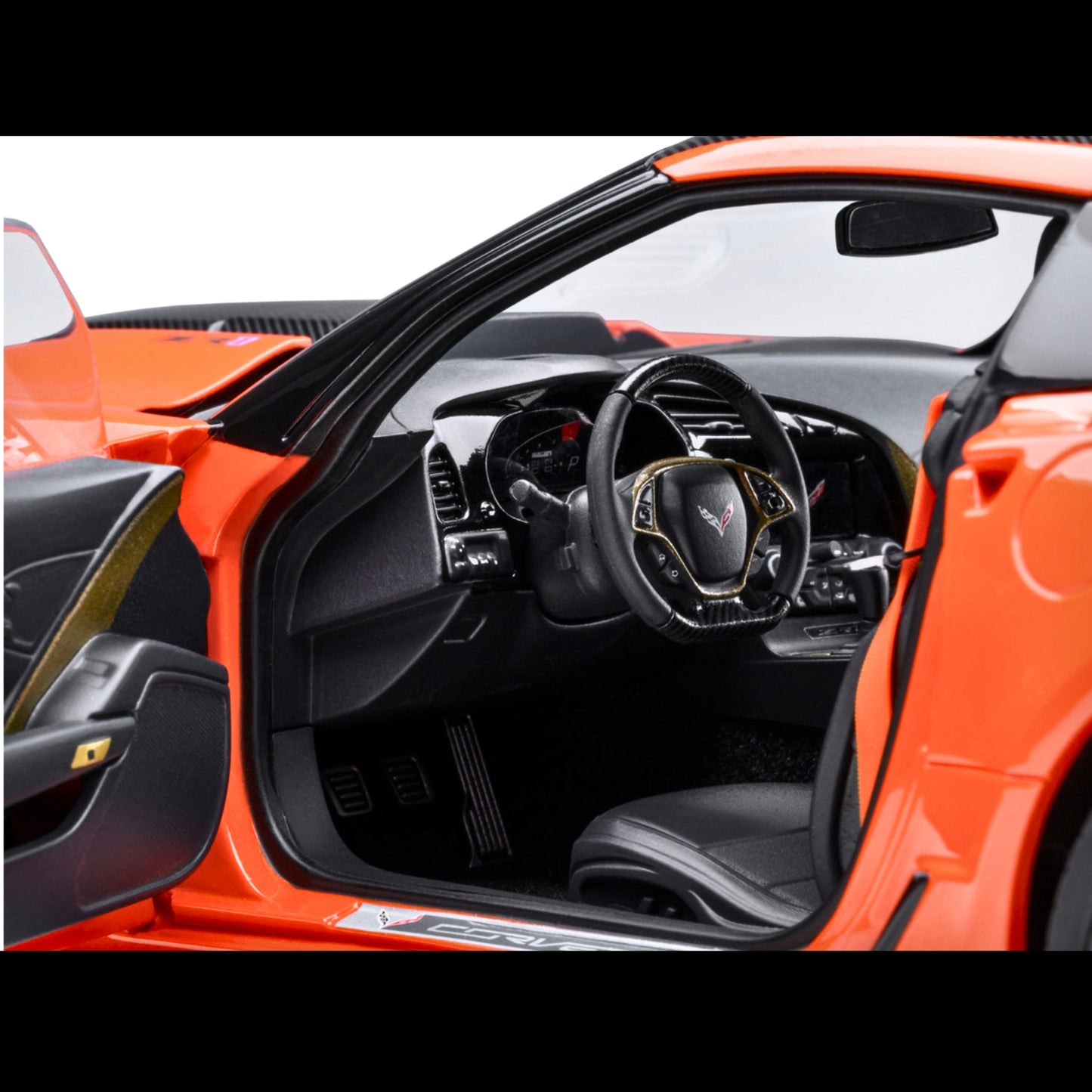 2019 Chevrolet Corvette C7 ZR1 Sebring Orange Tintcoat with Carbon Top 1/18 Model Car by Autoart