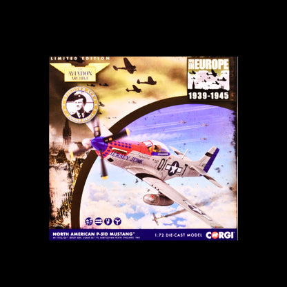 North American P-51D Mustang Aircraft "Jersey Jerk 361st Fighter Squadron Martlesham Heath" United States Army Air Forces "The Aviation Archive" Series 1/72 Diecast Model by Corgi
