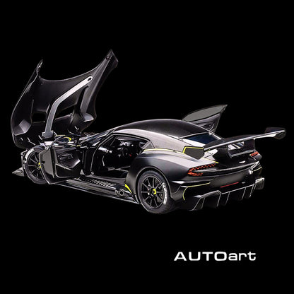 Aston Martin Vulcan Matt Black with Lime Green Stripes  by Autoart