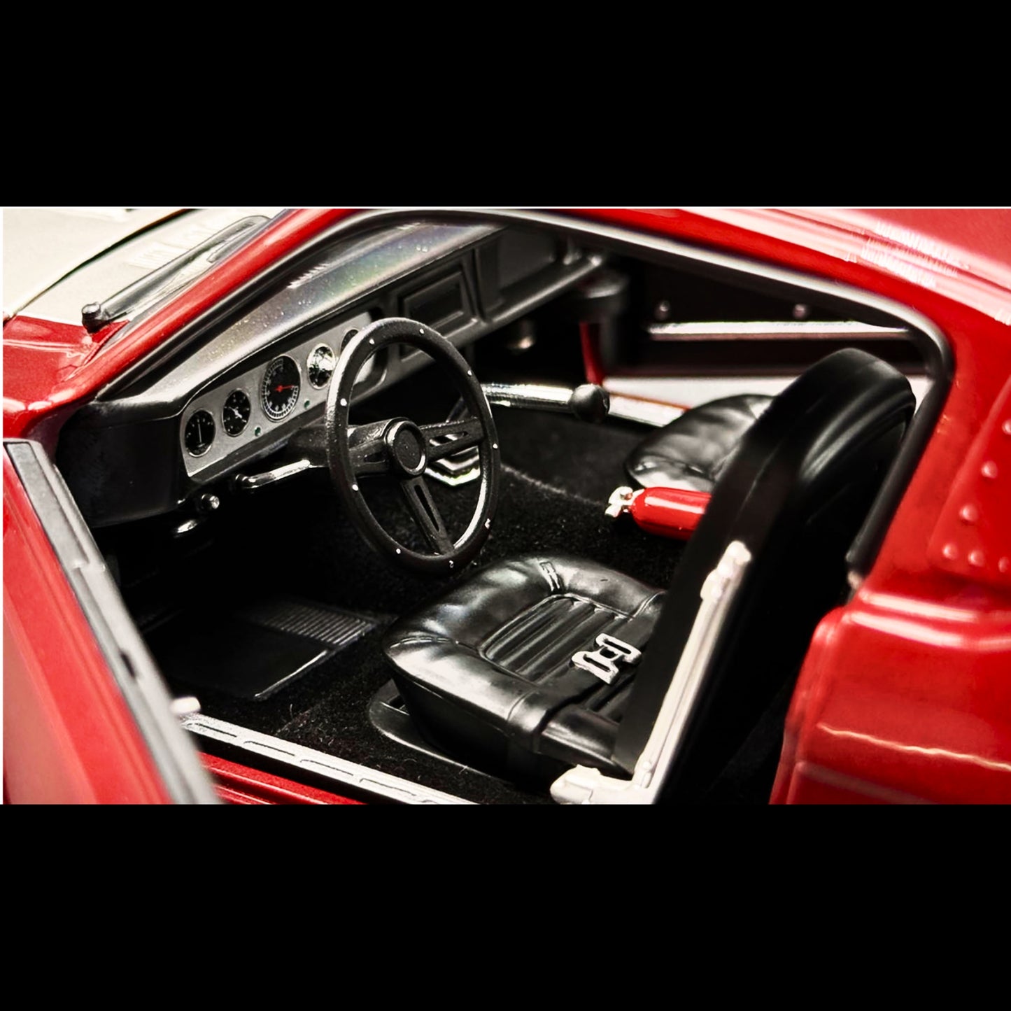 1965 Shelby GT350R Pro Touring Red Metallic with Silver Hood and Trunk