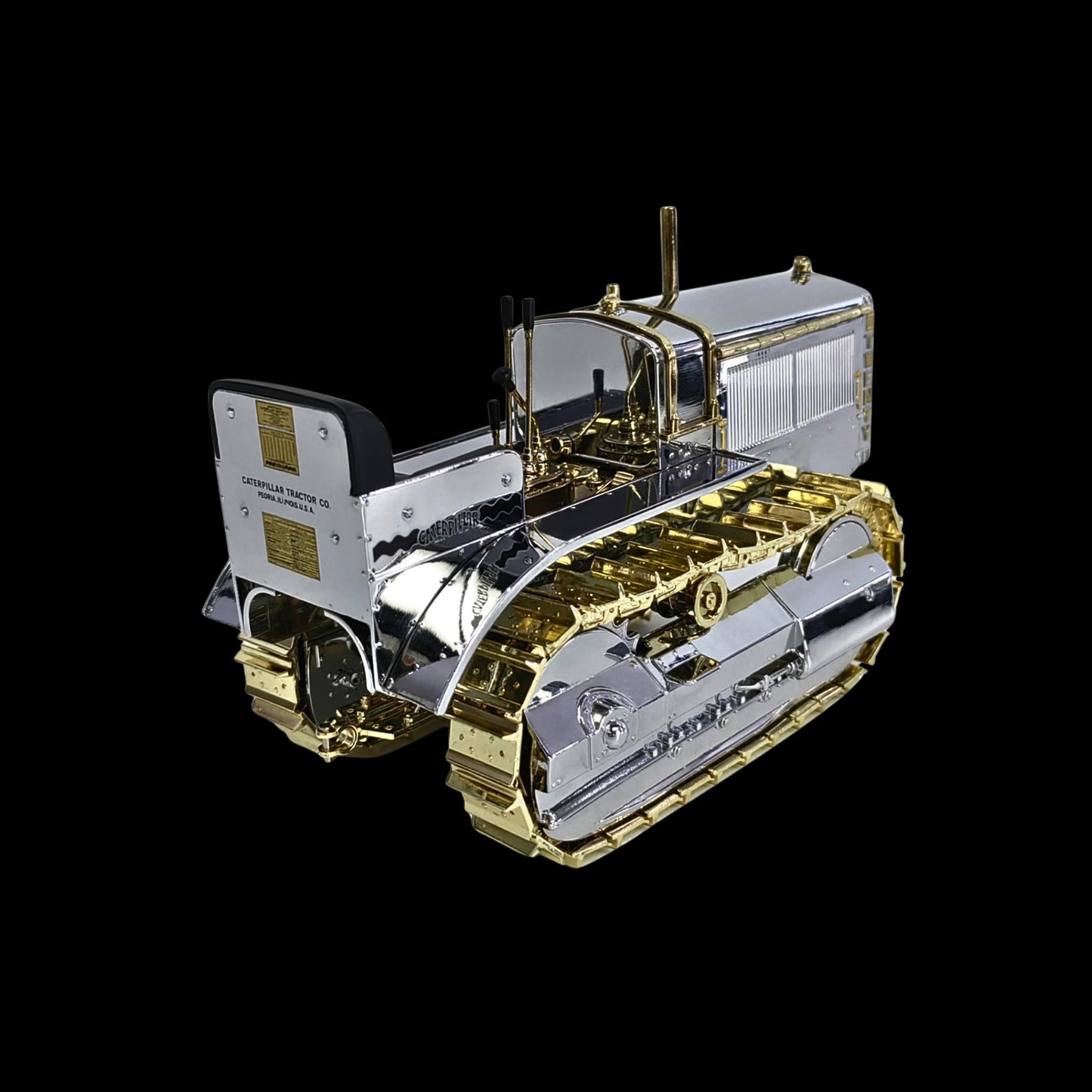 CAT Caterpillar Twenty Tractor "100th Anniversary" Chrome and Gold "Centennial Series" 1/16 Diecast Model by Diecast Masters