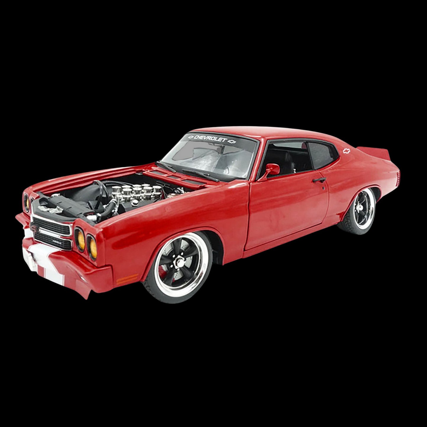 1970 Chevrolet Chevelle SS "Red Eye" Red with White Stripes Limited Edition to 354 pieces Worldwide 1/18 Diecast Model Car by ACME