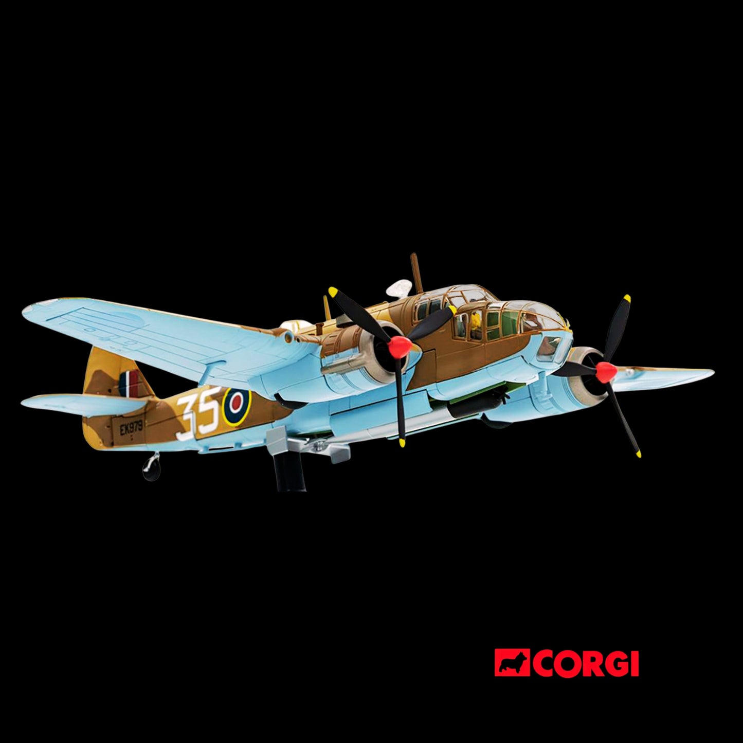 Bristol Beaufort MkIa Bomber Aircraft "EK979 Middle East Check and Conversion Unit" (1944) British Royal Air Force "The Aviation Archive" Series 1/72 Diecast Model by Corgi