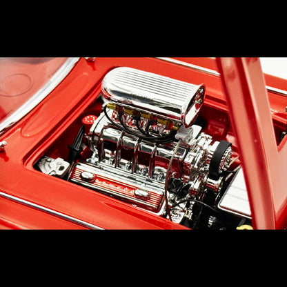1961 Chevrolet Corvette Gasser – Roman Red, Red Interior | 1:18 Diecast Model by ACME (Limited Edition 300 Worldwide)