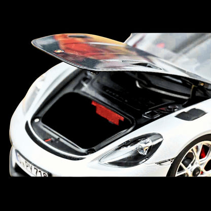 2023 Porsche 718 Spyder RS Weissach Pack GT Silver Metallic with Carbon Hood, Norev