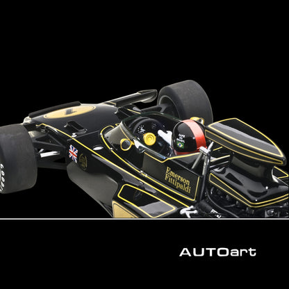 Lotus 72E 1973 Emerson Fittipaldi #1 with Driver Figure in Cockpit 1/18 Model Car by Autoart - 1