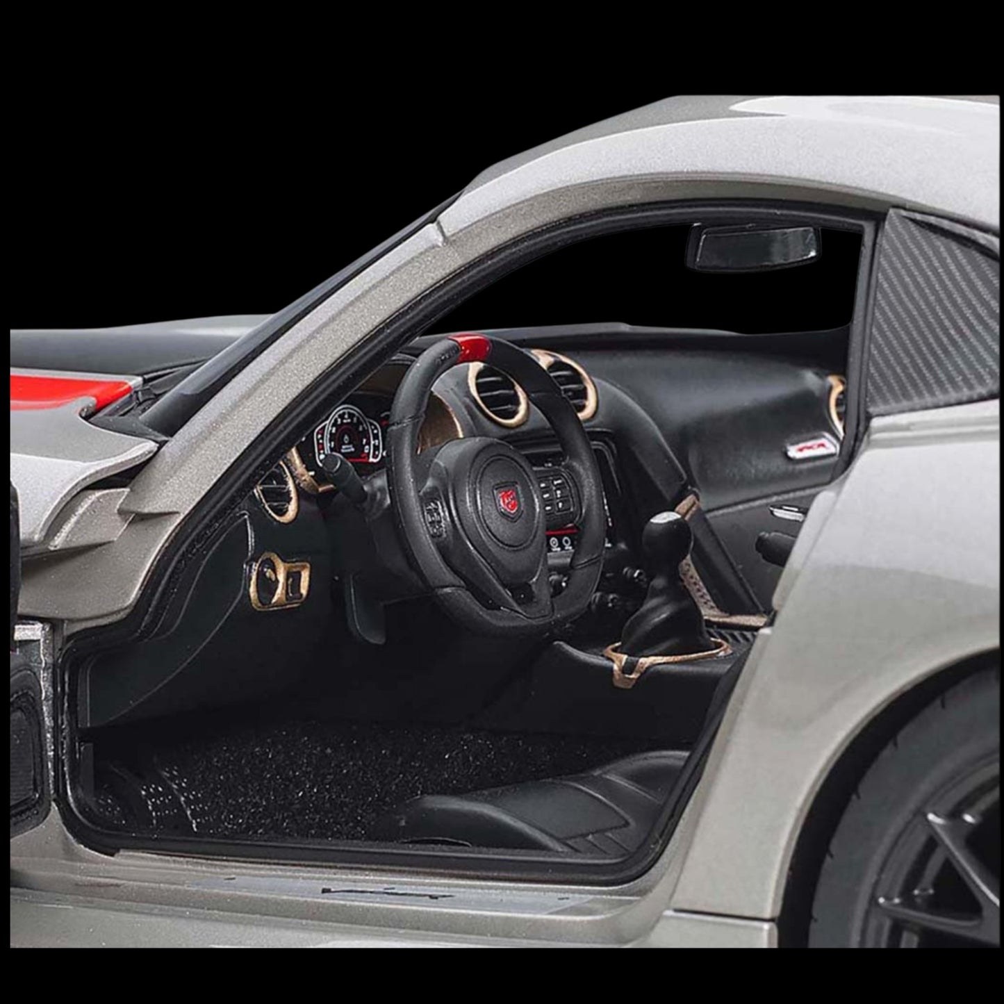 2017 Dodge Viper 1:28 Edition ACR Black with Red Stripes 1/18 Model Car by Autoart