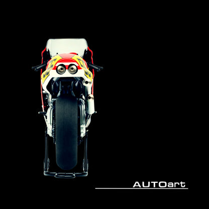 Honda NSR500 WGP500 Motorcycle #56 Red and White with Helmet "Baribari Legend" (1986) OVA 1/12 Model by Autoart