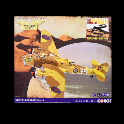 Bristol Beaufort MkIa Bomber Aircraft "EK979 Middle East Check and Conversion Unit" (1944) British Royal Air Force "The Aviation Archive" Series 1/72 Diecast Model by Corgi