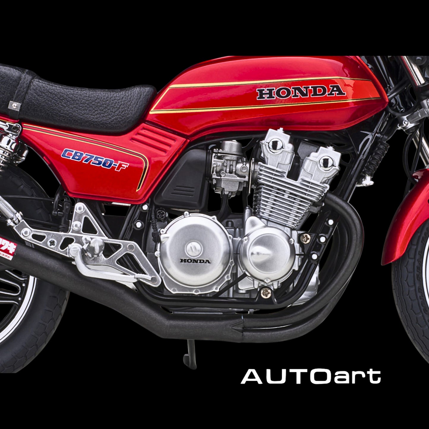 Honda CB750F Motorcycle Red with Helmet "Baribari Legend" (1986) OVA 1/12 Model by Autoart