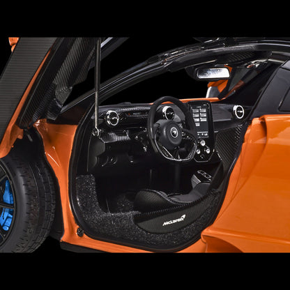 Mclaren Senna Trophy Mira Orange and Black with Carbon Accents 1/18 Model Car by Autoart