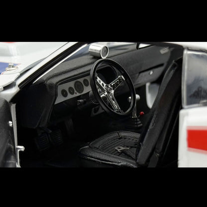 1970 Plymouth HEMI Cuda “Street Machine” – White w/ Red & Blue Stripes | 1:18 Diecast by ACME (Limited Edition 366 Worldwide)