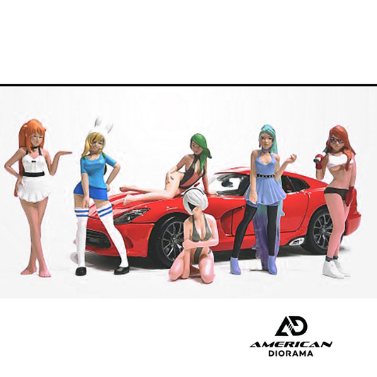 "Cosplay Girls" 6 piece Figure Set for 1/18 Scale Models by American Diorama
