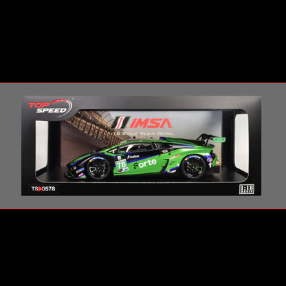 Lamborghini Huracan GT3 EVO2 #78 Devlin DeFrancesco - Misha Goikhberg - Sandy Mitchell - Loris Spinelli "Forte Racing" IMSA "24 Hours of Daytona" (2024) 1/18 Model Car by Top Speed