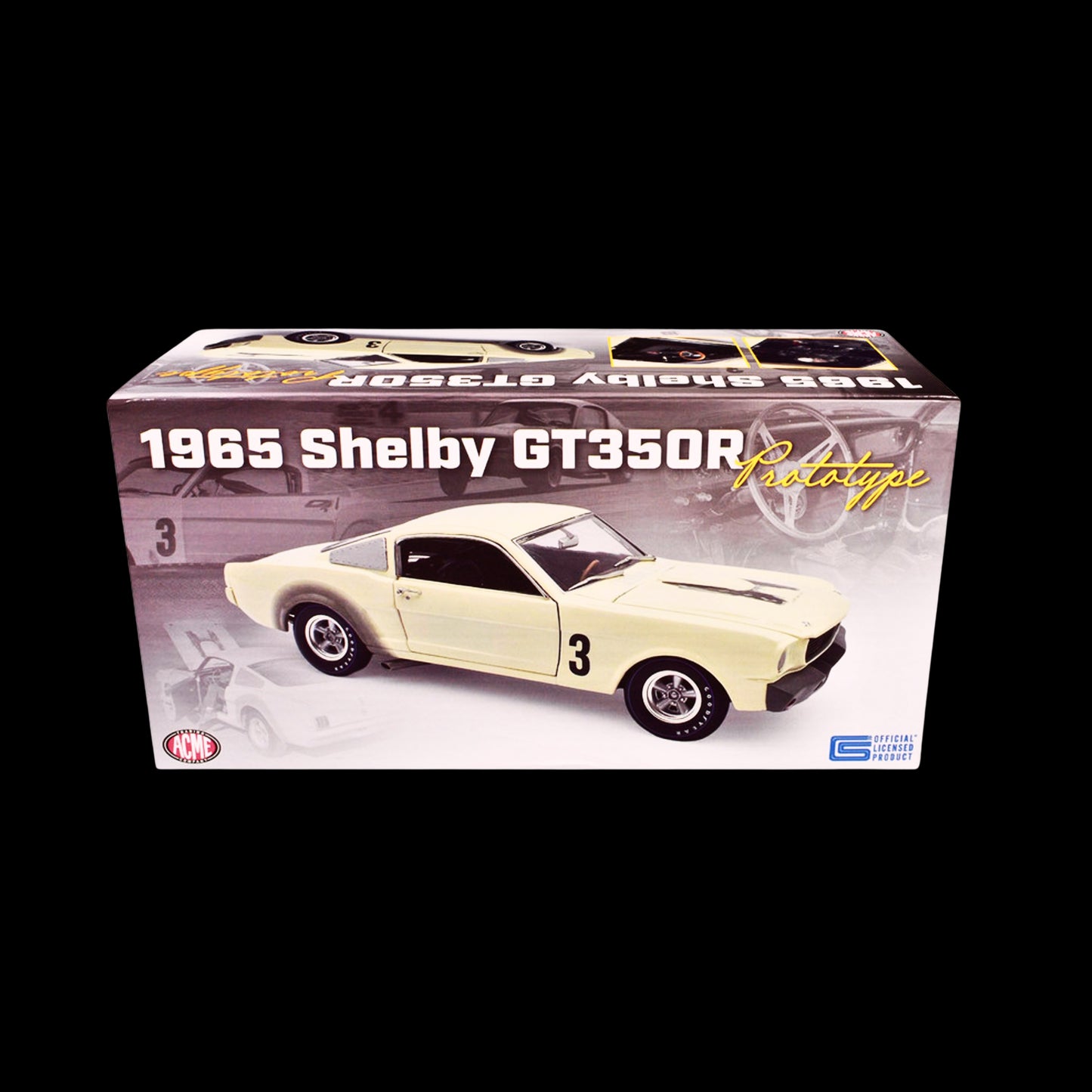 1965 Shelby GT350R Prototype #3 White Limited Edition 1:18 Diecast Model Car by ACME (312 Pieces Worldwide)