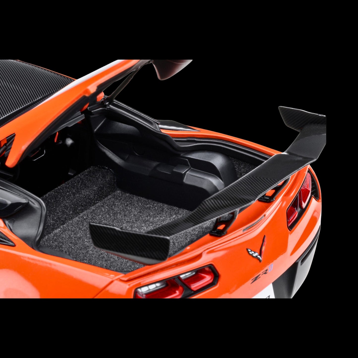 2019 Chevrolet Corvette C7 ZR1 Sebring Orange Tintcoat with Carbon Top 1/18 Model Car by Autoart