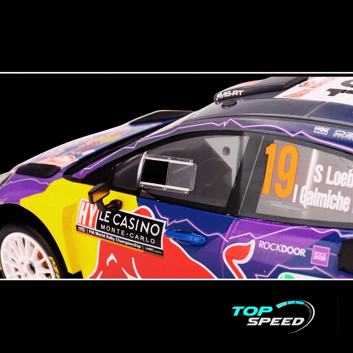 Ford Puma Rally1 #19 Sebastien Loeb - Isabelle Galmiche "M-Sport Ford WRT" Winner "Monte Carlo Rally" (2022) 1/18 Model Car by Top Speed