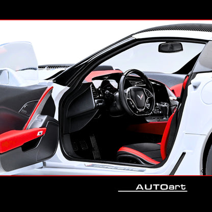 2019 Chevrolet Corvette C7 ZR1 Ceramic Matrix Gray Metallic with Carbon Top 1/18 Model Car by Autoart