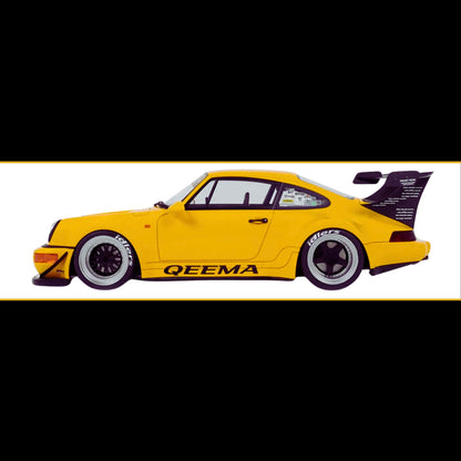 2024 Porsche 911 (964) RWB "Qeema" Yellow 1/18 Model Car by GT Spirit