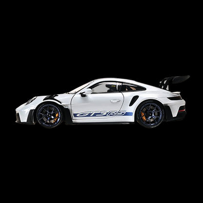 2022 Porsche 911 (992) GT3 RS "Weissach Package" Gray Metallic with Blue Accents Limited Edition to 649 pieces Worldwide 1/18 Diecast Model Car by Minichamps