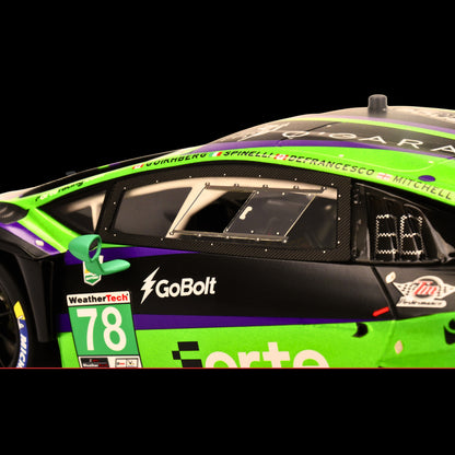 Lamborghini Huracan GT3 EVO2 #78 Devlin DeFrancesco - Misha Goikhberg - Sandy Mitchell - Loris Spinelli "Forte Racing" IMSA "24 Hours of Daytona" (2024) 1/18 Model Car by Top Speed